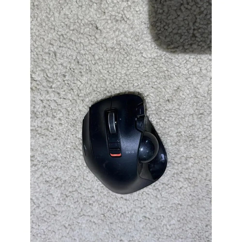Elecom EX-G Wireless Trackball Left-Hand M-XT4DR Black Tested w/ Receiver
